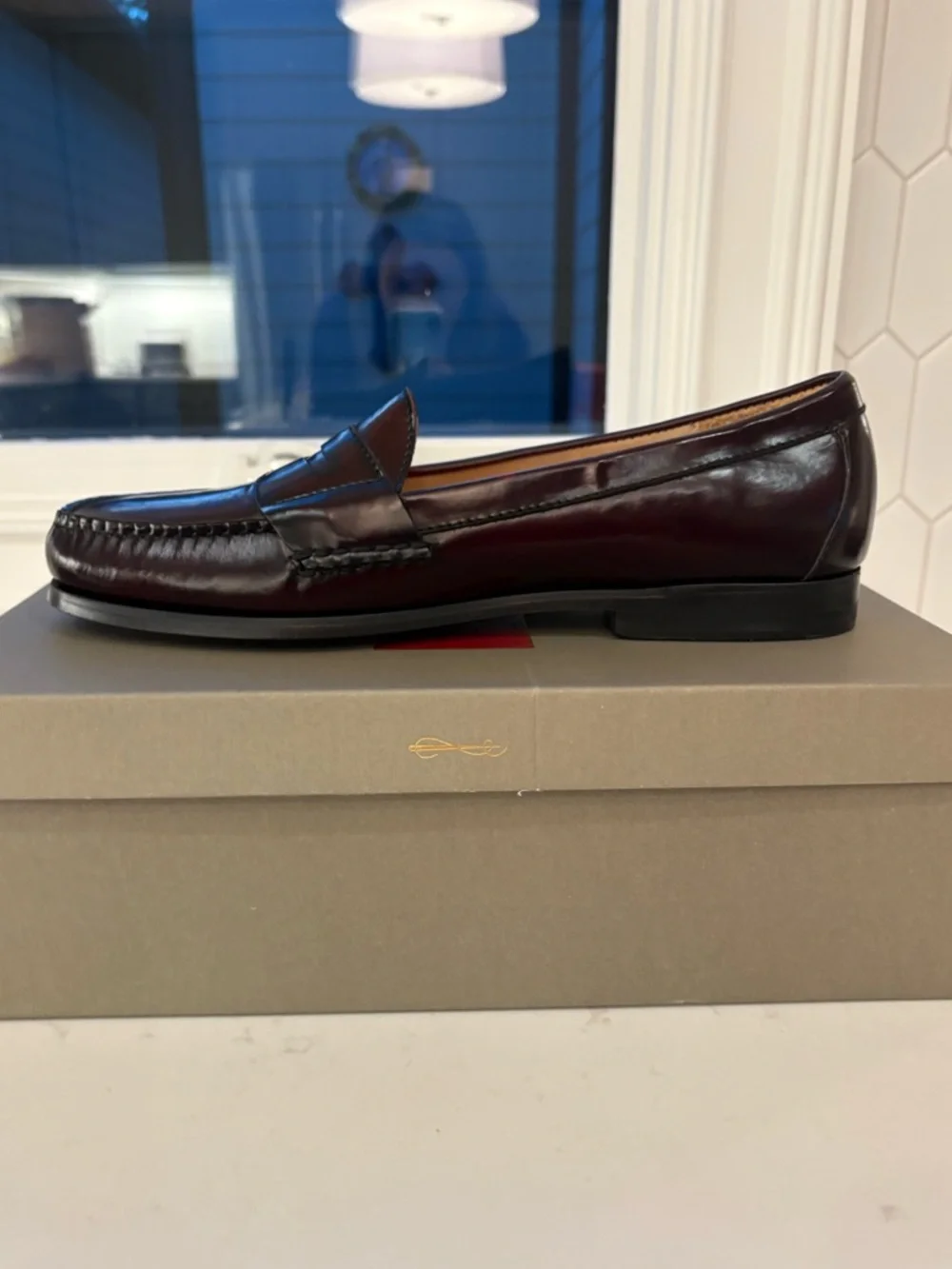 NWT Cole Haan Men’s Burgundy Leather Pinch Penny Loafer. Size 11. - Picture 7 of 9